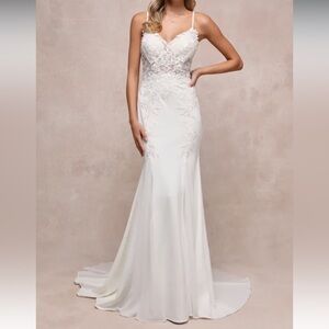 NWT Lulus Vision of Romance White Sheer Mesh Embroidered Sequin Maxi Dress